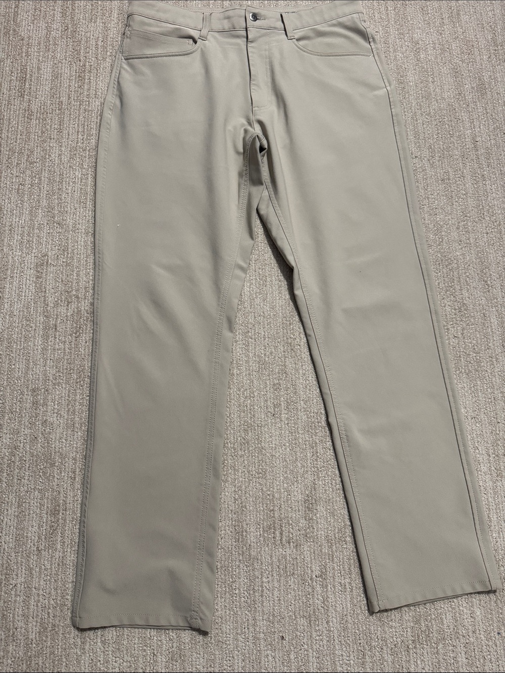 FootJoy Men's 33x30 Khaki Stone Performance Golf Pants Stretch Flat Front